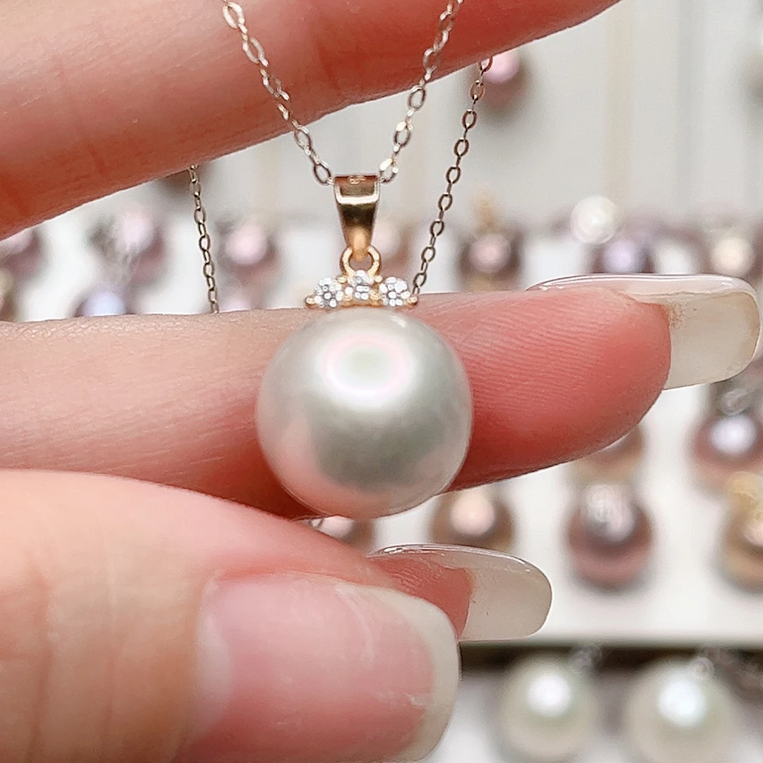 淡水珍珠吊坠(不含链)银S925镶嵌