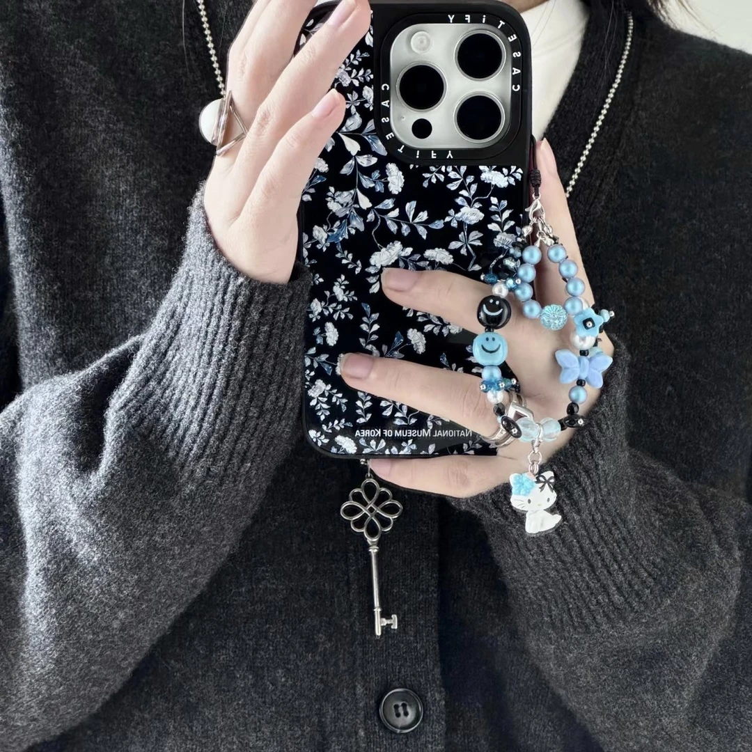 CASETiFY浅蓝水晶花朵适用iPhone16Pro/15ProMax手机壳14苹果1312