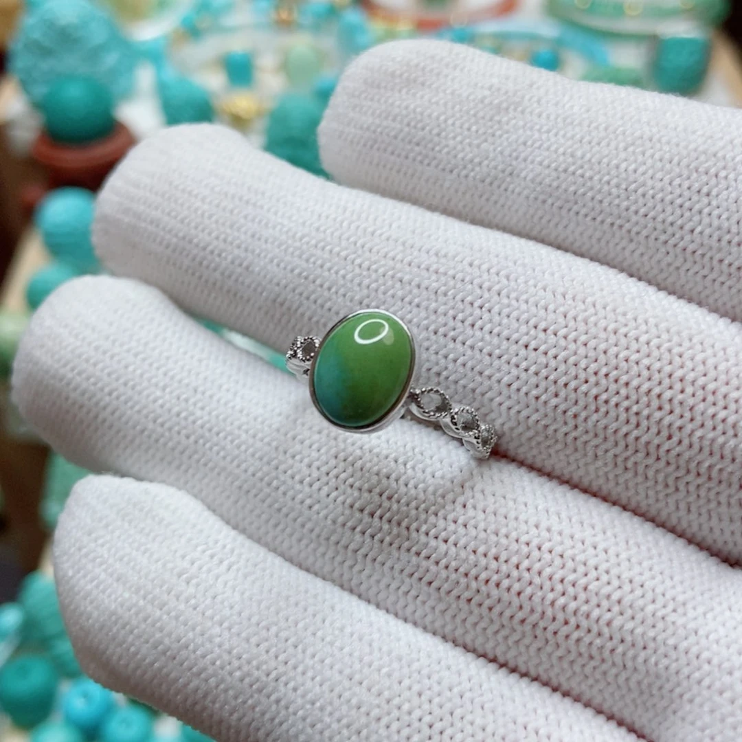 绿松石银S925镶嵌珠子