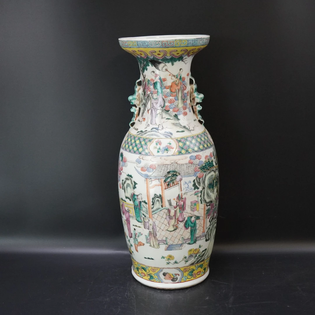 Lot.25100173清同治粉彩人物故事赏瓶 高：约61.2cm