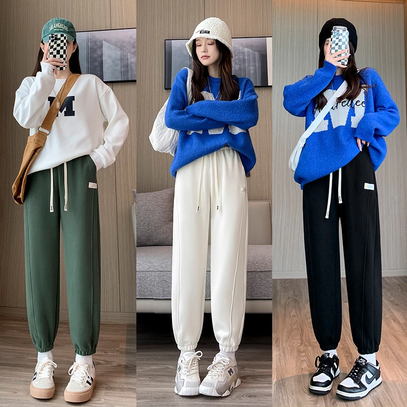 【姿姐专属】女士秋冬休闲加厚百搭束脚防风裤