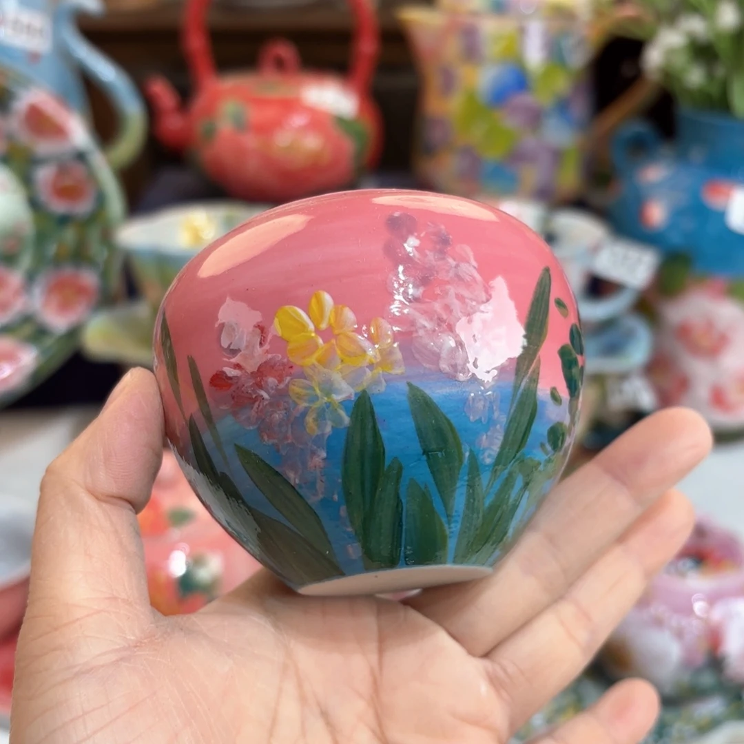 景德镇手绘高温釉下彩陶瓷茶具