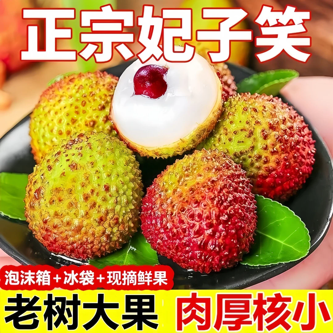 【正宗妃子笑荔枝】jq正宗妃子笑荔枝新鲜荔枝现摘现发妃子笑特大果