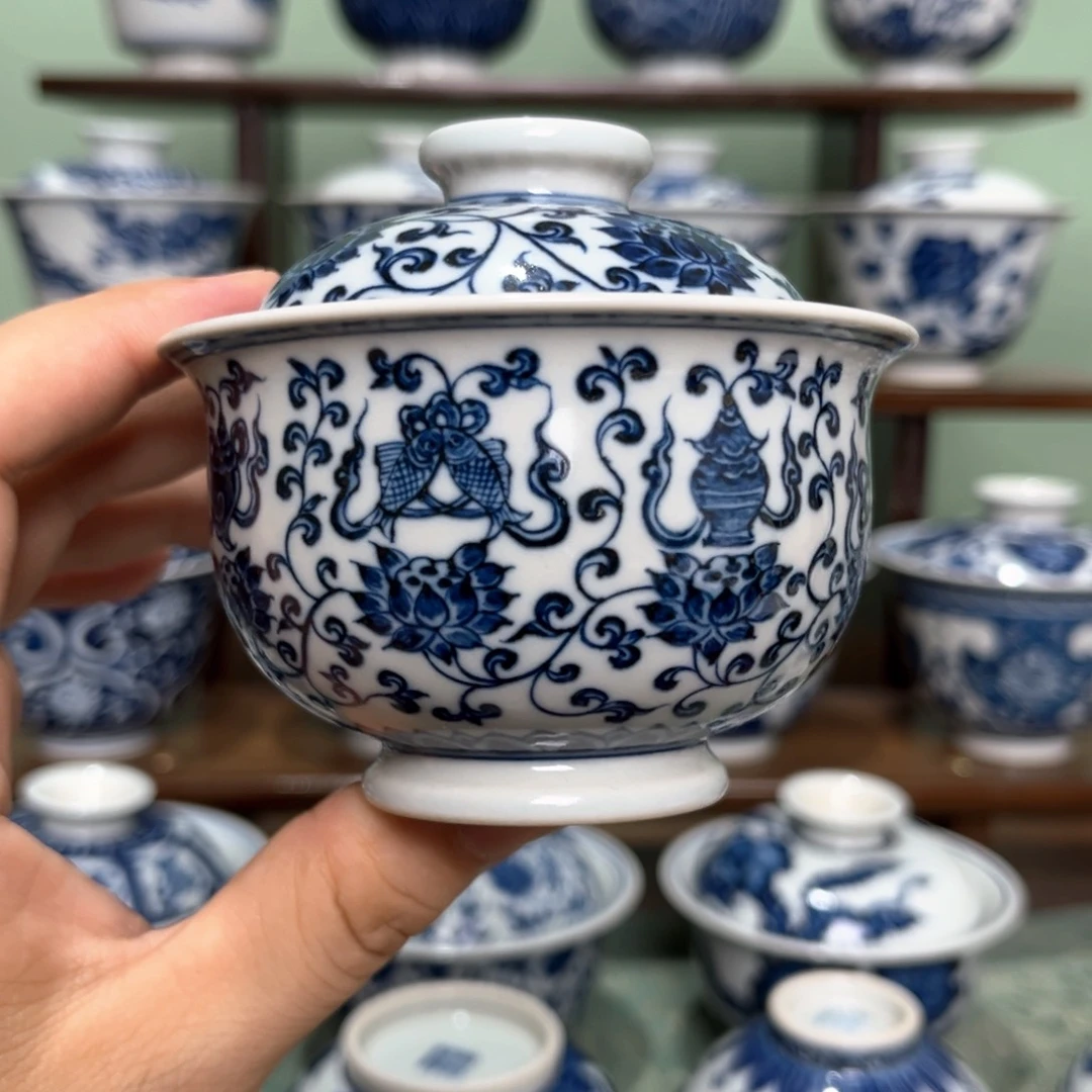 莲托八宝纹盖碗盖下110毫升