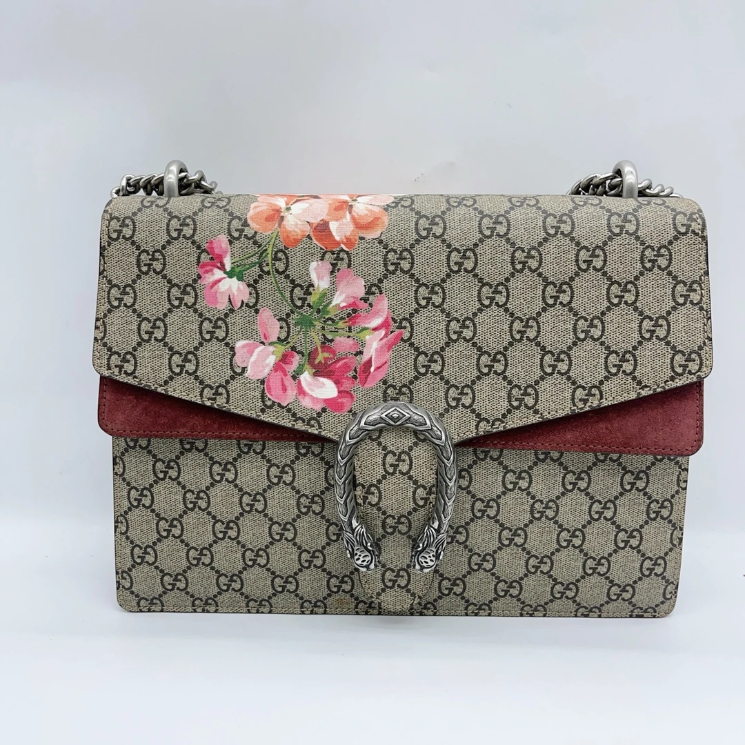 95新 GUCCI/古驰 老花花卉酒神链条包1526 8009