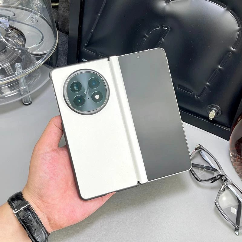 适用oppofindn5手机壳oppo折叠屏findn5高端素皮全包铰链保护后壳