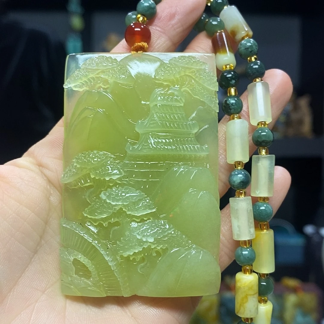 未镶嵌岫玉挂件吊坠