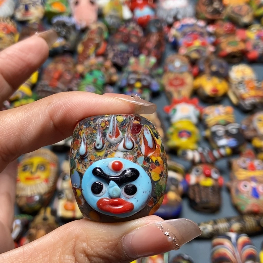 颈饰琉璃印度尼西亚蓝色脸