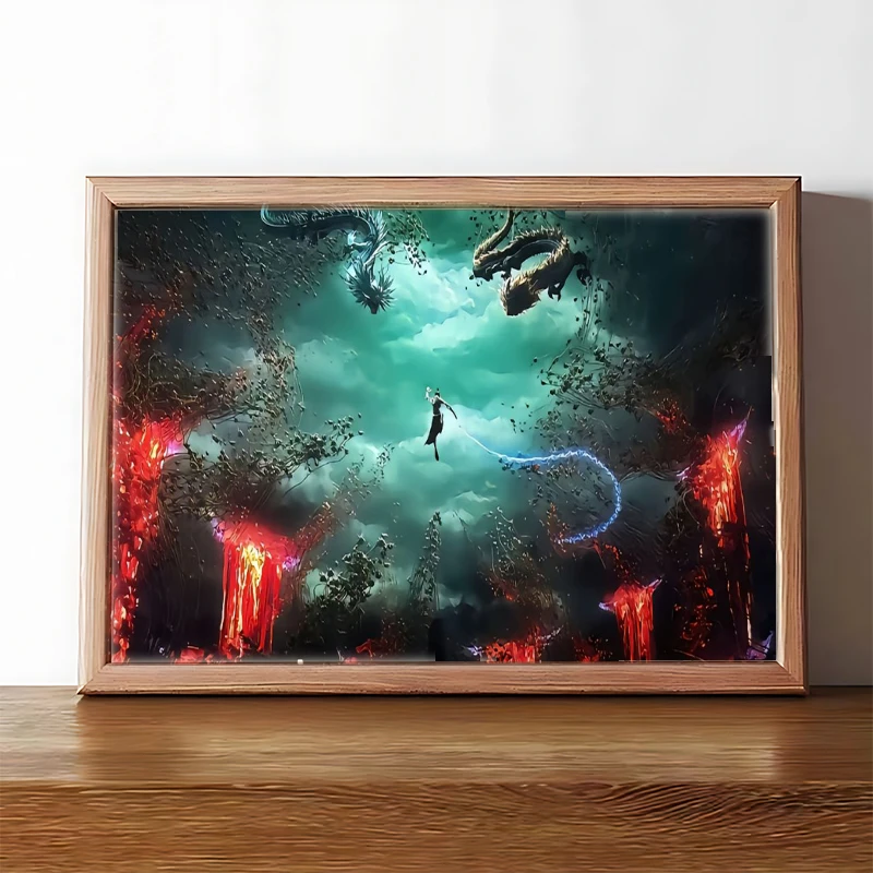 申公豹哪吒2魔童闹海勤奋第一人国漫相框桌面装饰摆件字画摆台