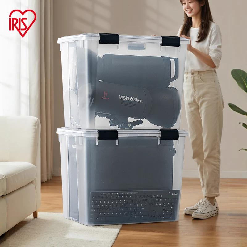 爱丽思加厚密封收纳箱电子设备相机防潮周转箱透明文件储物收纳盒