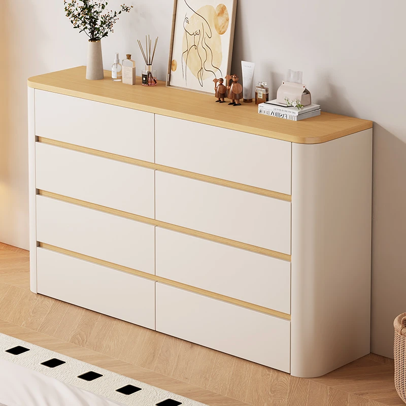 原木奶油风五六八斗柜卧室客厅靠墙收纳储物玄关餐边柜抽屉置物柜