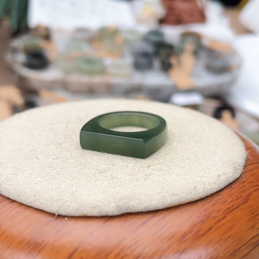 和田玉戒指未镶嵌c66碧玉马鞍17.2不退货