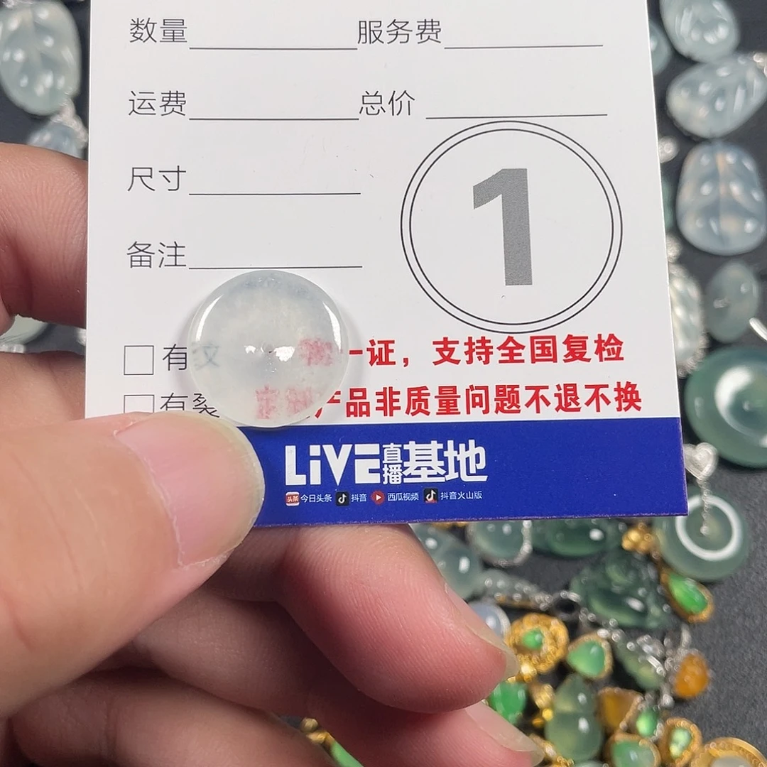 取***机项链未镶嵌翡翠小平扣