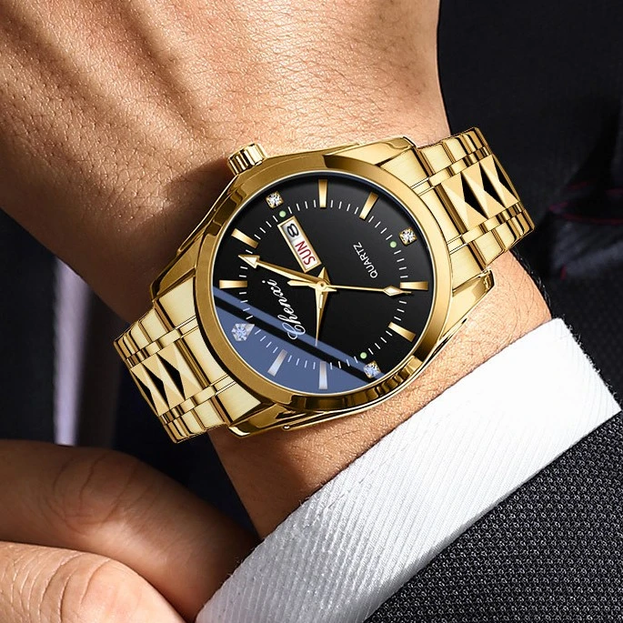 黑面骑士男士时尚夜光大气高端腕表日历款防水夜光高档男款奢华