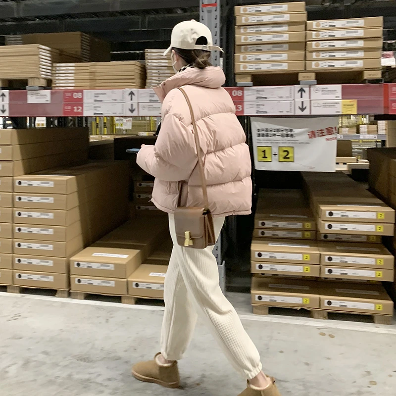 羽绒服女短款2024年冬季新款韩版小个子加厚宽松时尚面包服外套潮
