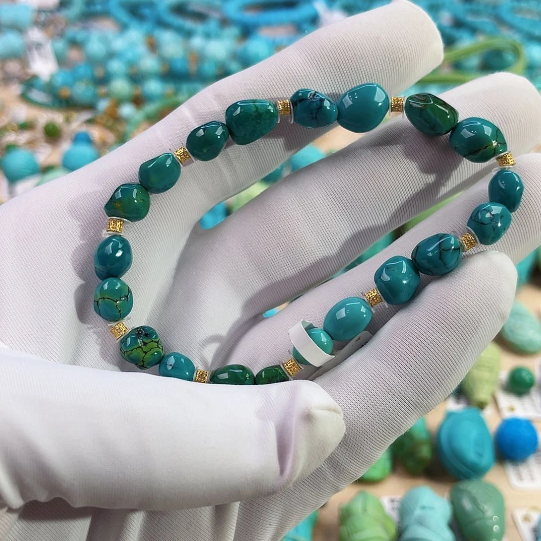 18K金镶嵌绿松石珠宝奇石