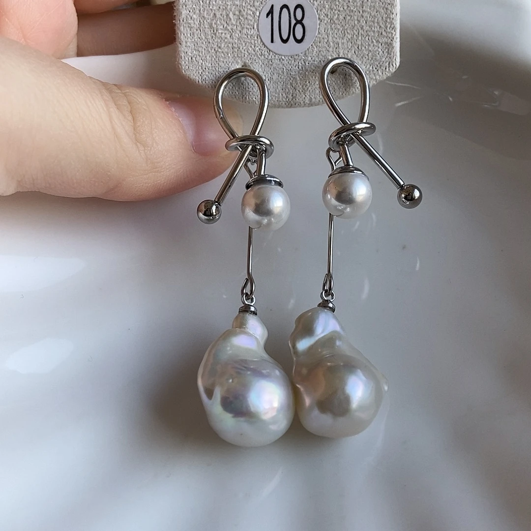 吊坠(不含链)淡水珍珠合金特价耳饰108号