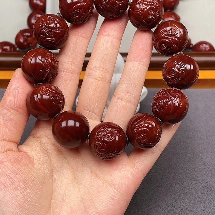 东***橄榄核手串/手链正圆弥勒
