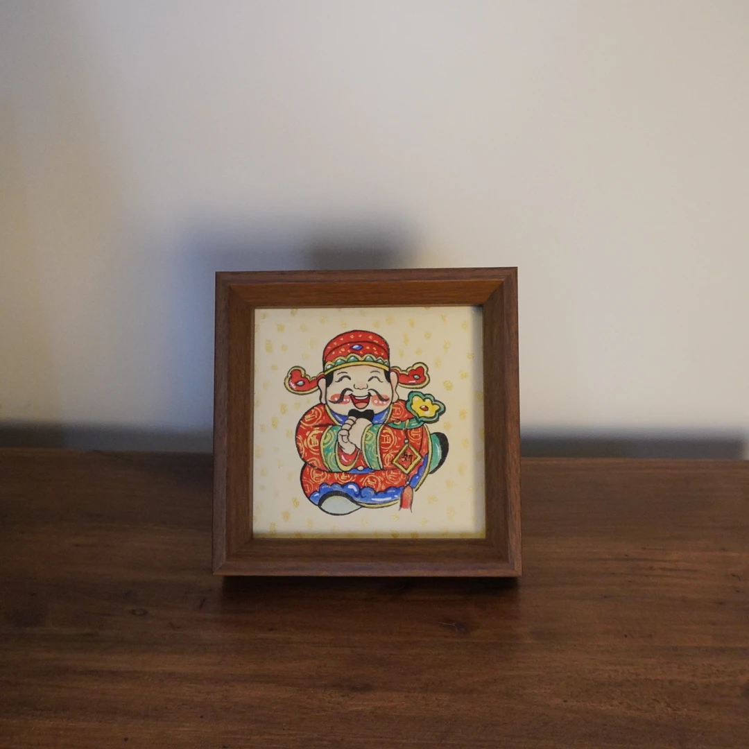 《如意财神》原创国风国画 14*14cm