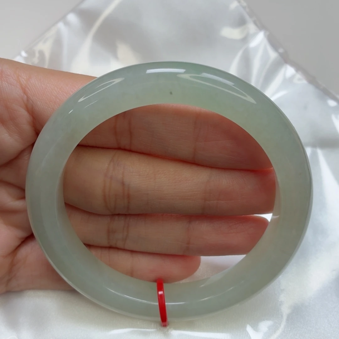 翡翠未镶嵌手镯老坑冰胶透亮秋香色011