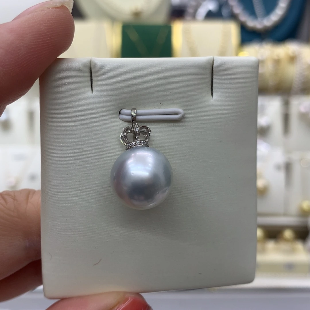 海水珍珠颈饰18K金镶嵌澳白13-14