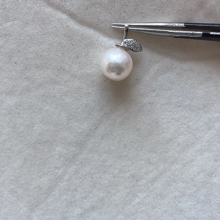 吊坠(不含链)银S925镶嵌海水珍珠