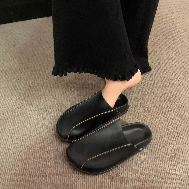 小众设计厚底勃肯鞋女鞋子包头半拖外穿休闲拖鞋穆勒鞋森系单鞋女