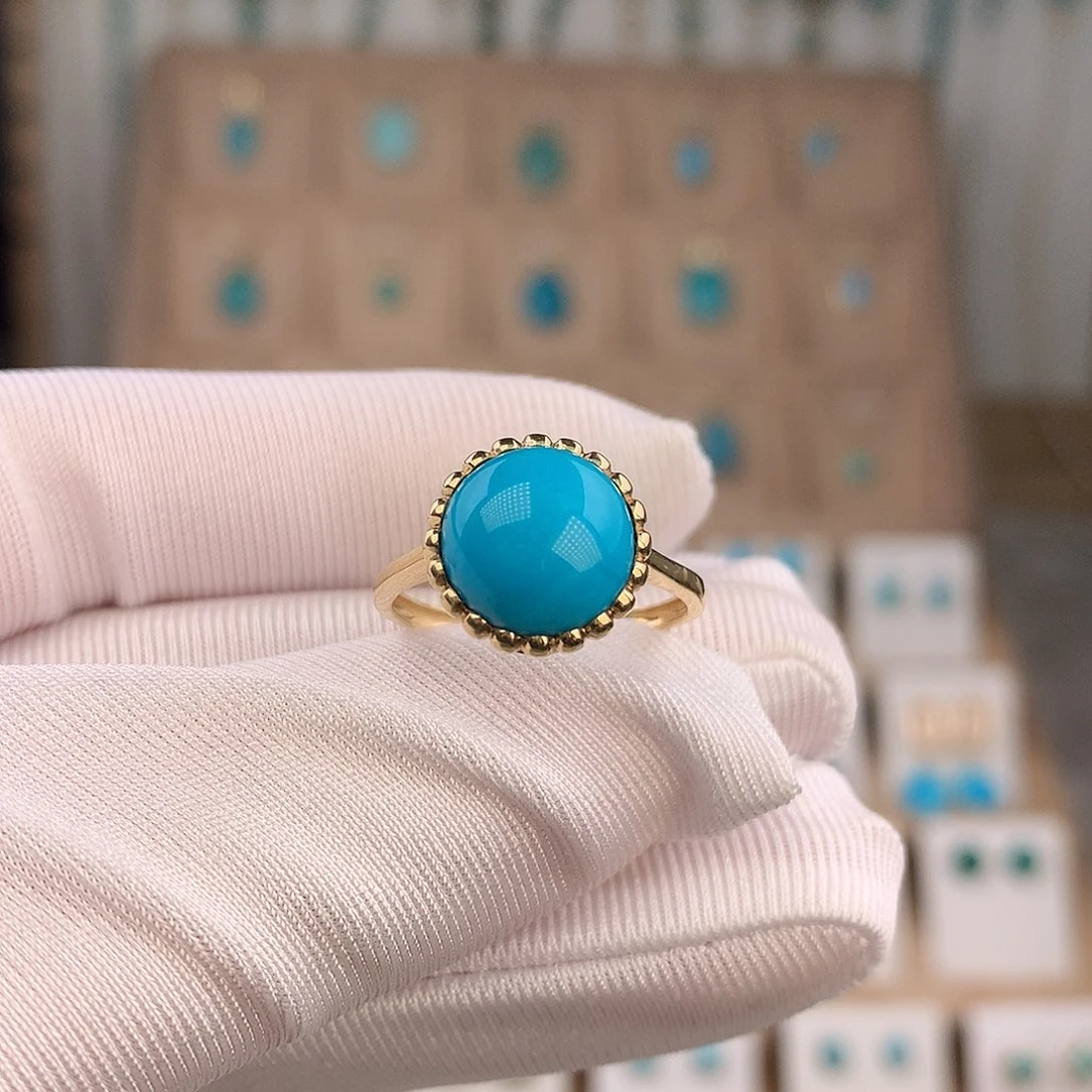 绿松石18K金镶嵌戒指