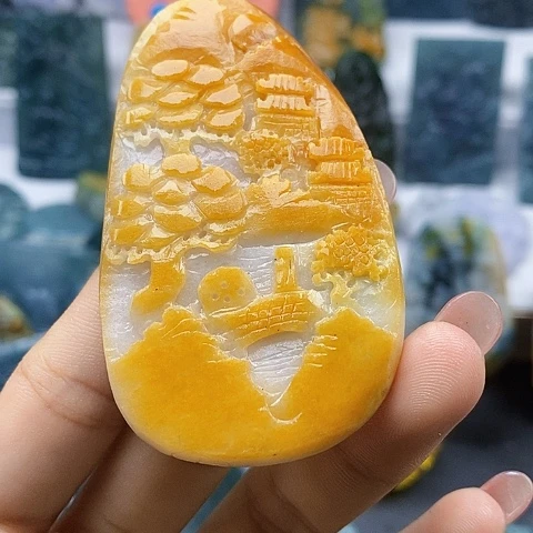 我***可定制翡翠未镶嵌山水