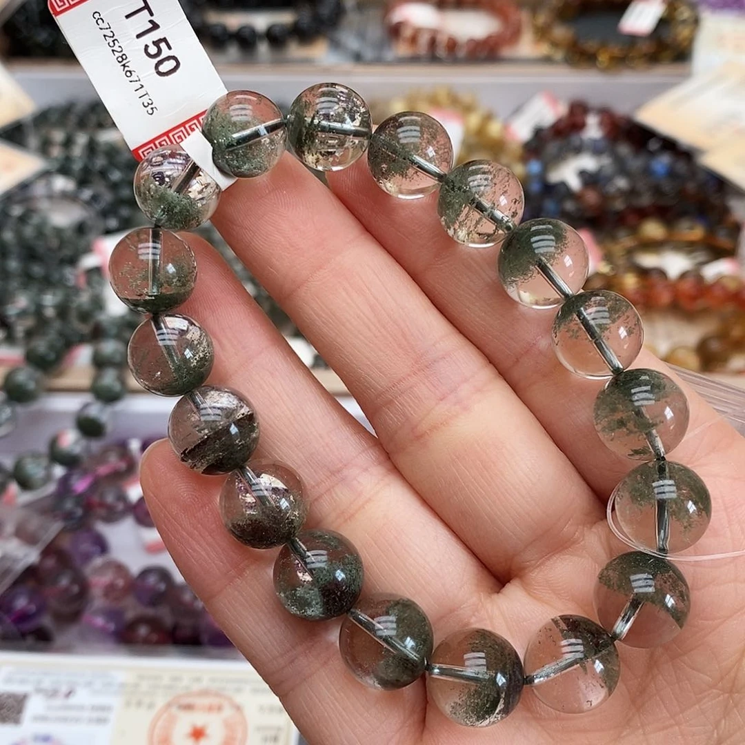 未镶嵌手链水晶T150 绿幽灵 聚宝盆 11m+