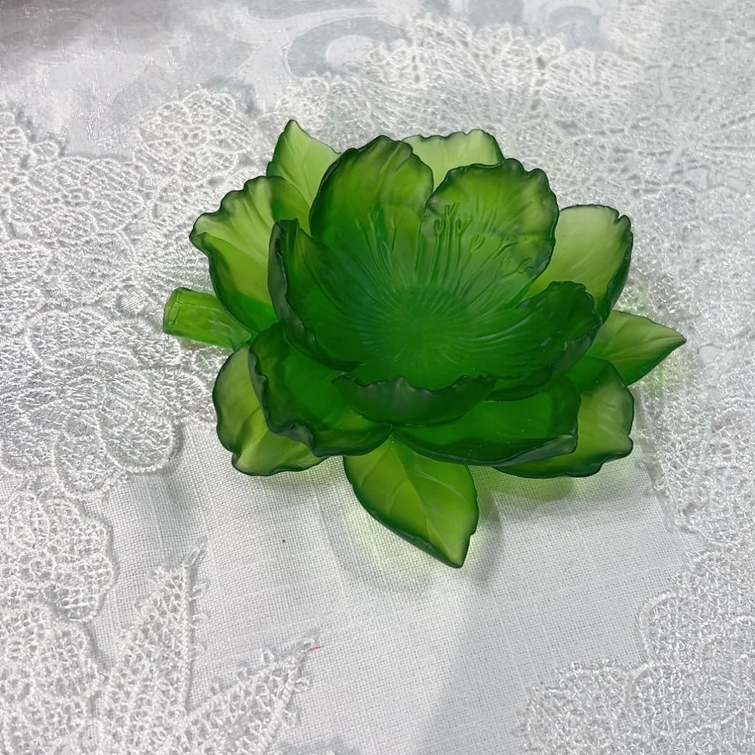 陶瓷QAA396祖母绿芍药花盘