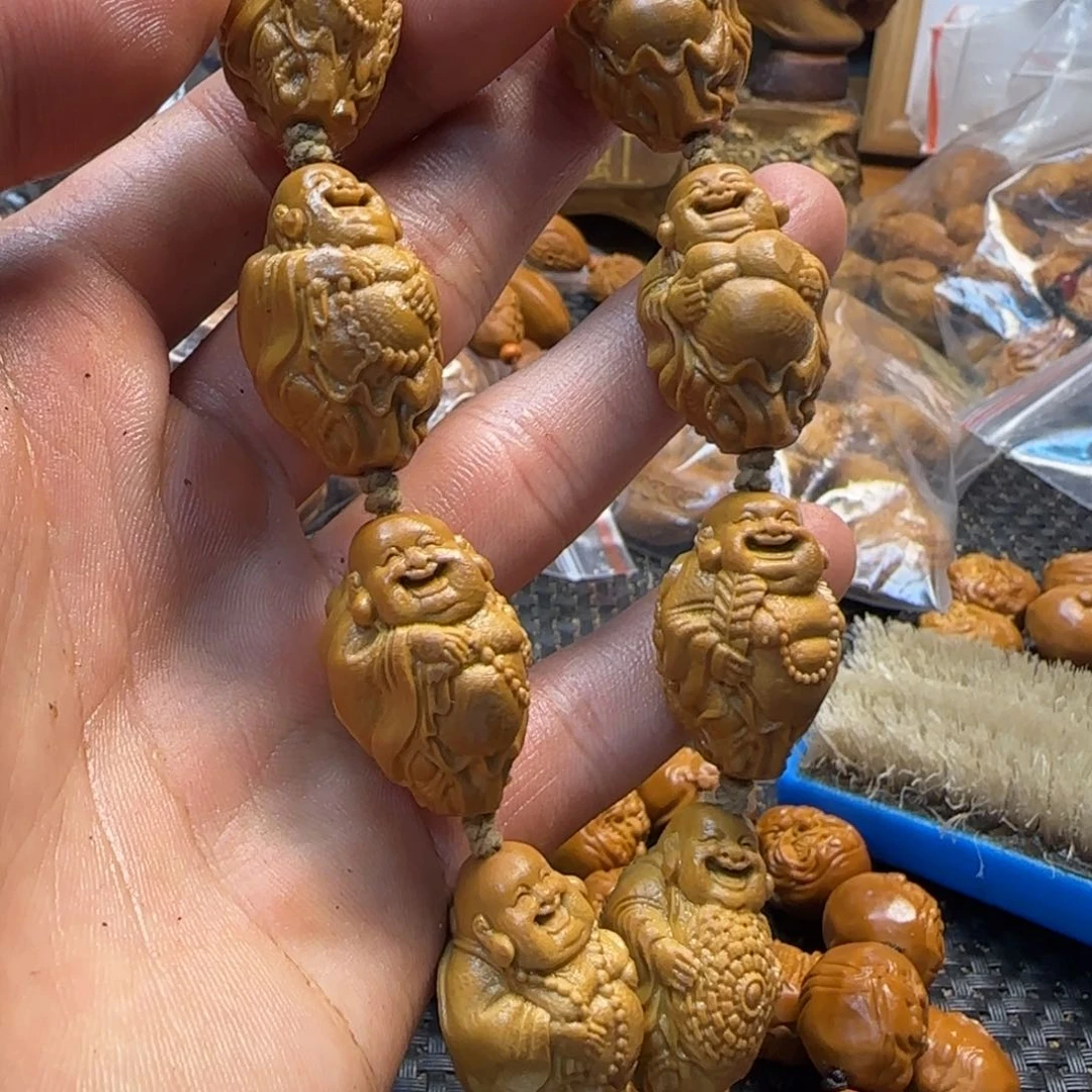 橄榄核手串/手链瑞兽弥勒