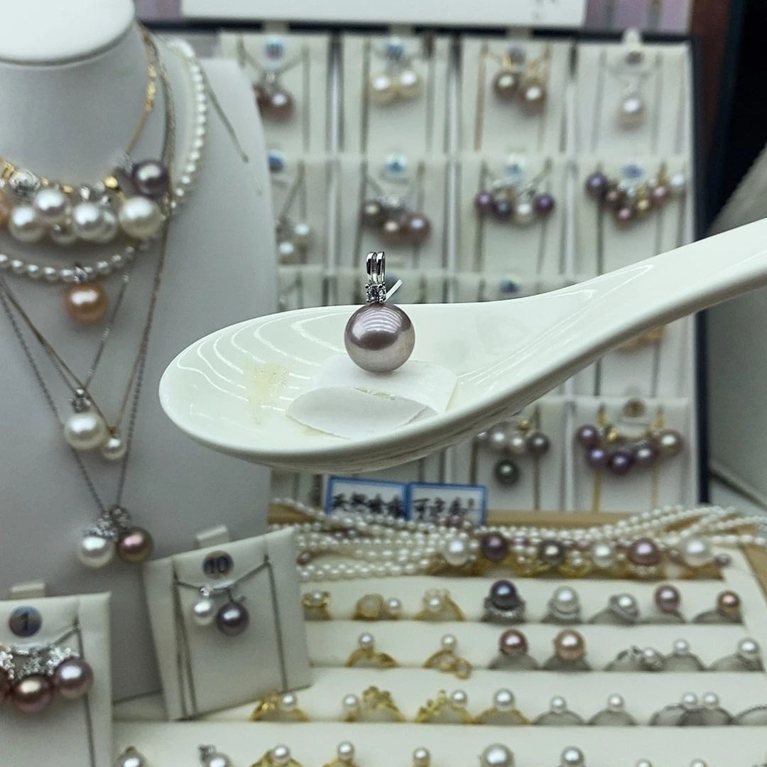 银S925镶嵌吊坠(不含链)淡水珍珠