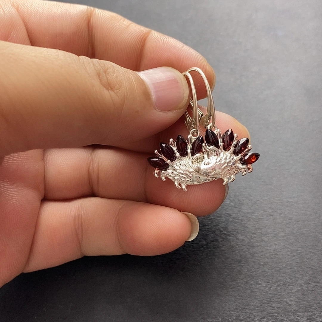 琥珀未镶嵌裸石耳坠