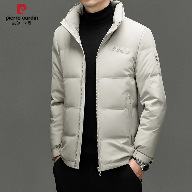 皮尔卡丹男士冬季商务休闲立领轻薄款羽绒服保暖男装外套上衣鸭绒