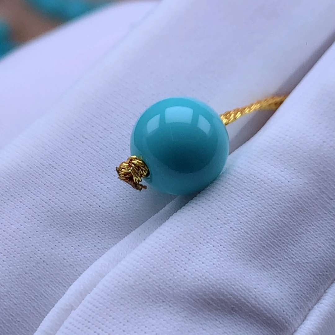 Y***贝绿松石未镶嵌珠宝奇石直径8.3mm