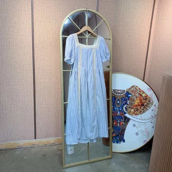 CR150孕妇蓝色条纹连衣裙 M90-120