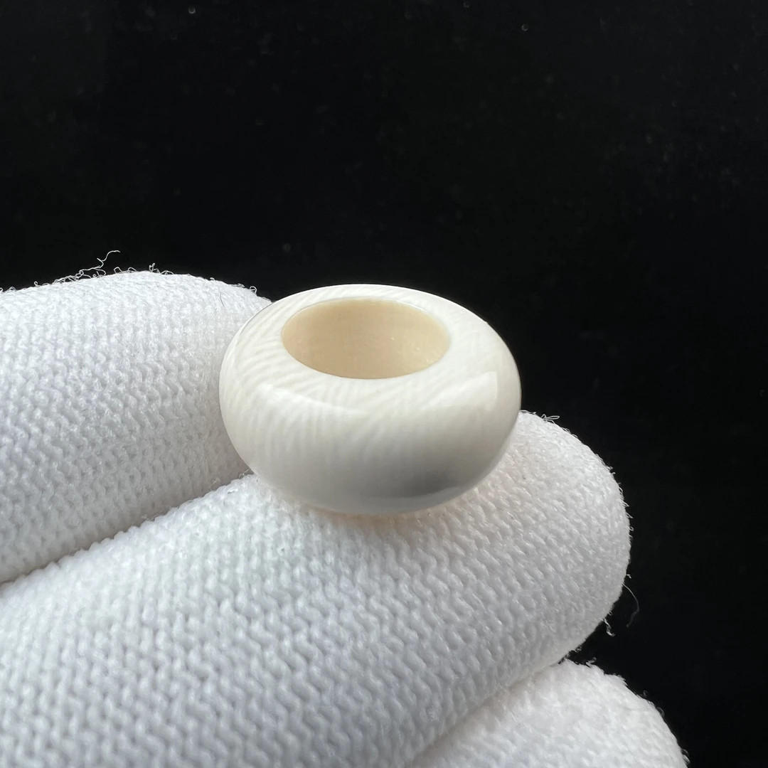 J4535天然猛犸牙跑环戒指内径10mm支持鉴定 假一罚四