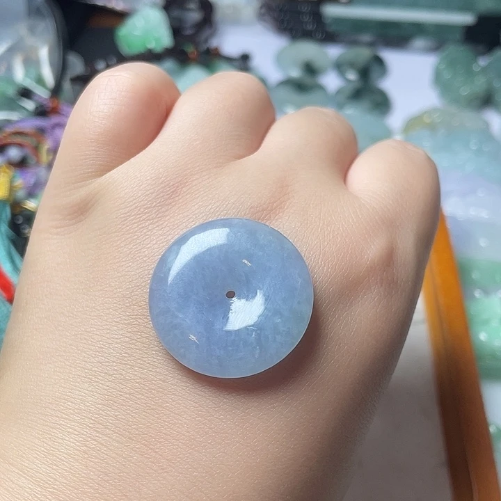 情***已翡翠未镶嵌颈饰平安扣