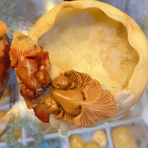 寿山石烟灰缸芙蓉石