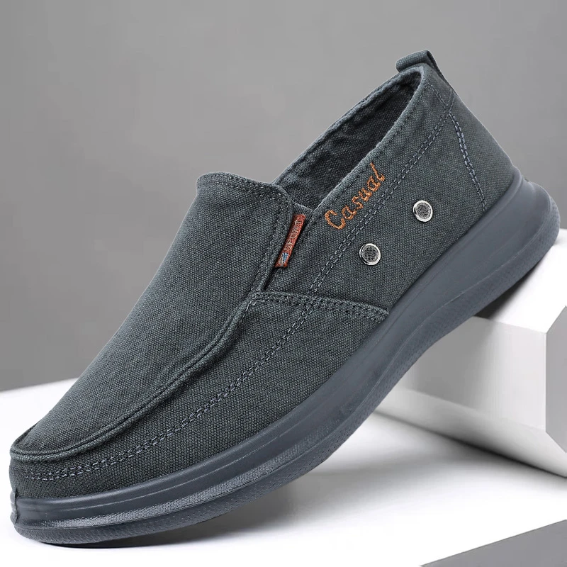 春秋男单鞋宽松透气休闲男士休闲鞋老北京布鞋软底一脚蹬男鞋