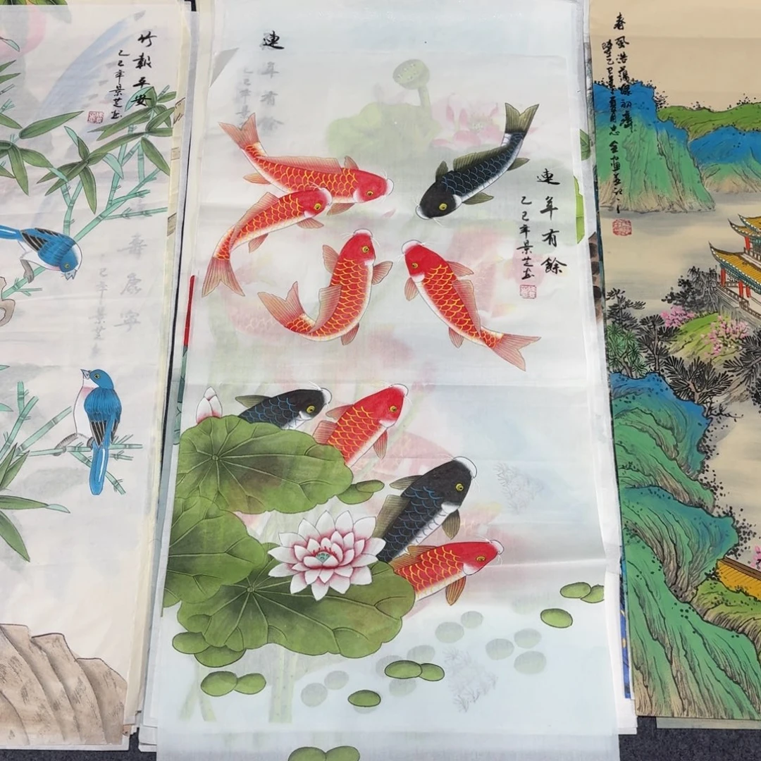 国画100×50工笔手绘画画画