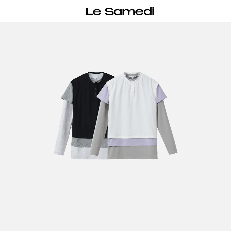 Le Samedi设计师精选【叠穿亨利】内搭短袖/三粒扣背心/长袖打底