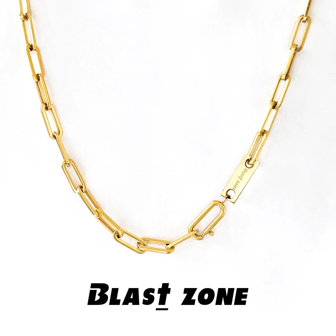 钛钢项链 斯巴达克斯锁骨链素款拼接颈链金色饰品男美式链子配饰