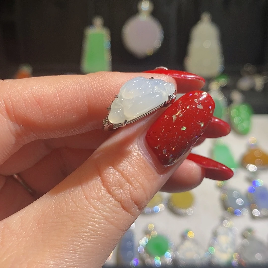 翡翠颈饰银S925镶嵌?**?天然翡翠