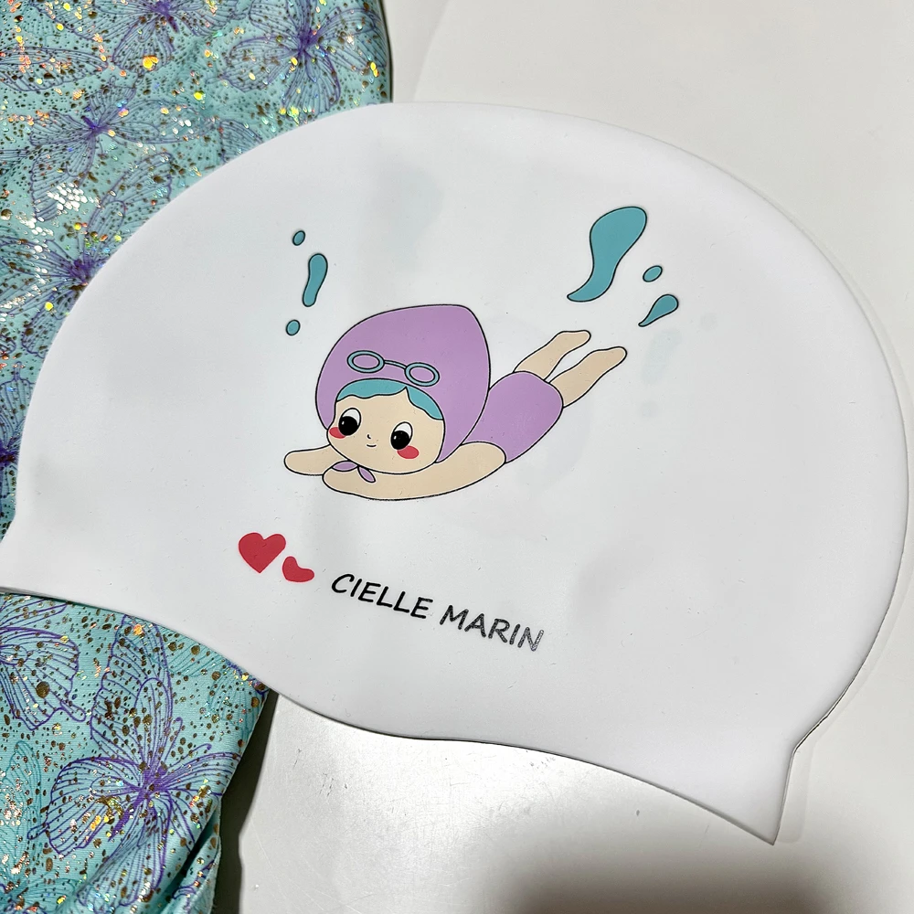 ciellemarin硅胶防水男女成人儿童游泳帽护耳泳帽硅胶竞速泳帽