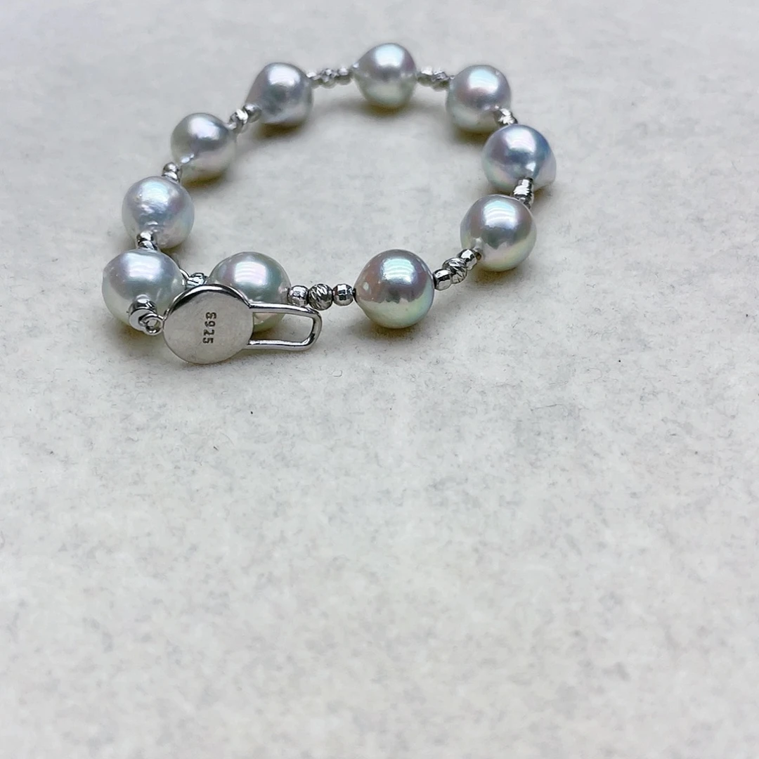 海水珍珠手串银S925镶嵌