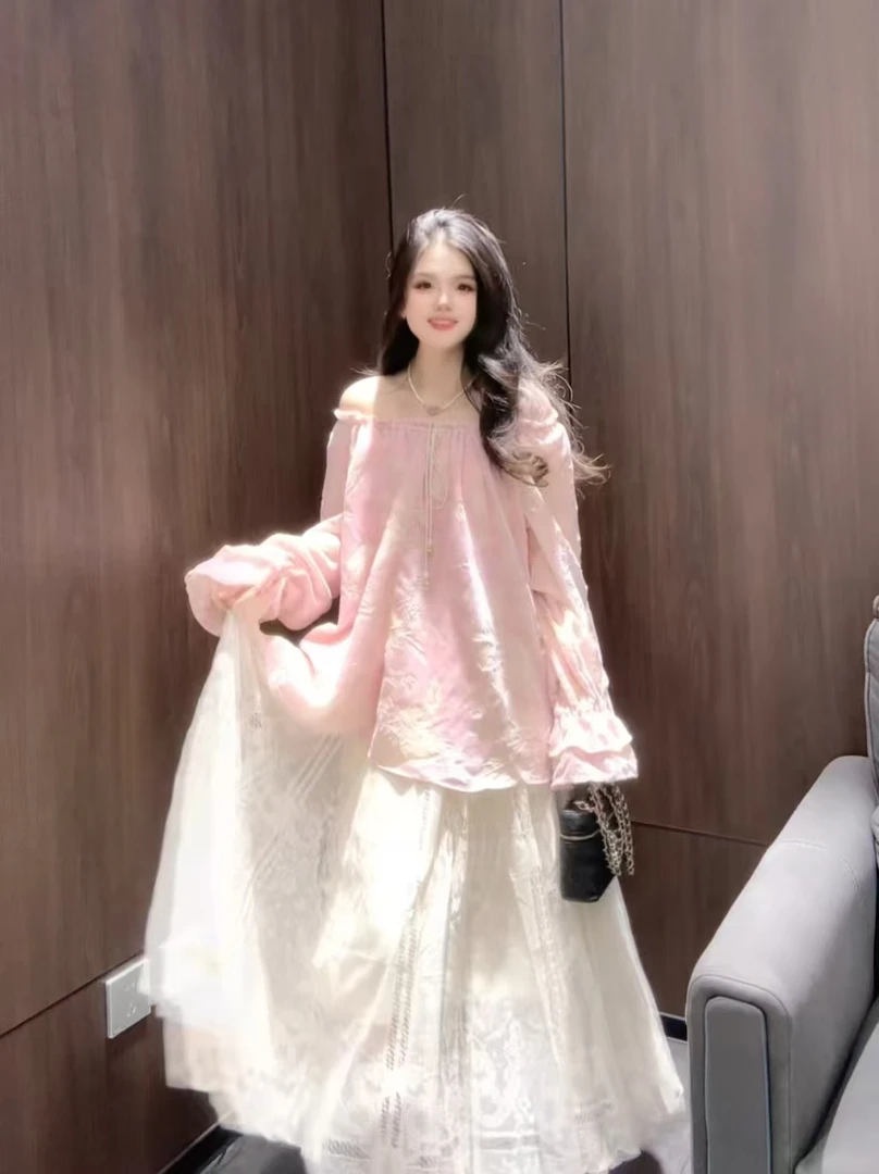 【芊朵专属】04时尚百搭重工刺绣蕾丝裙2025春季爆款