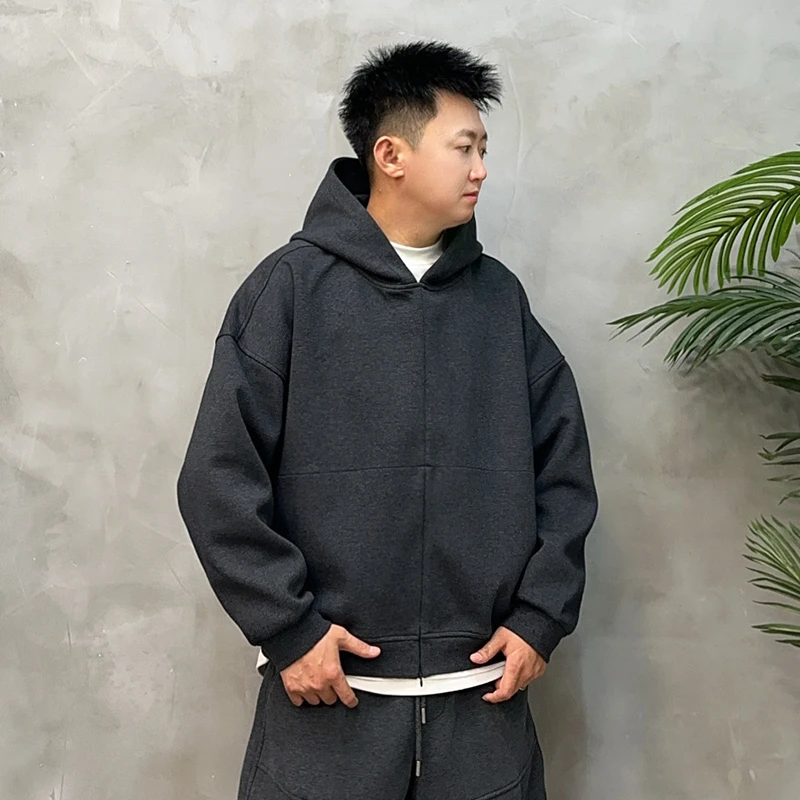 LKT.NINE潮牌美式拉链套头连帽卫衣男秋季重磅设计感短外套潮7210