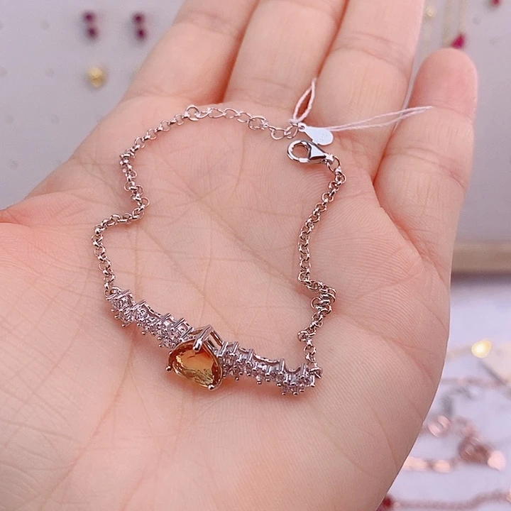 水晶手链银S925镶嵌手链